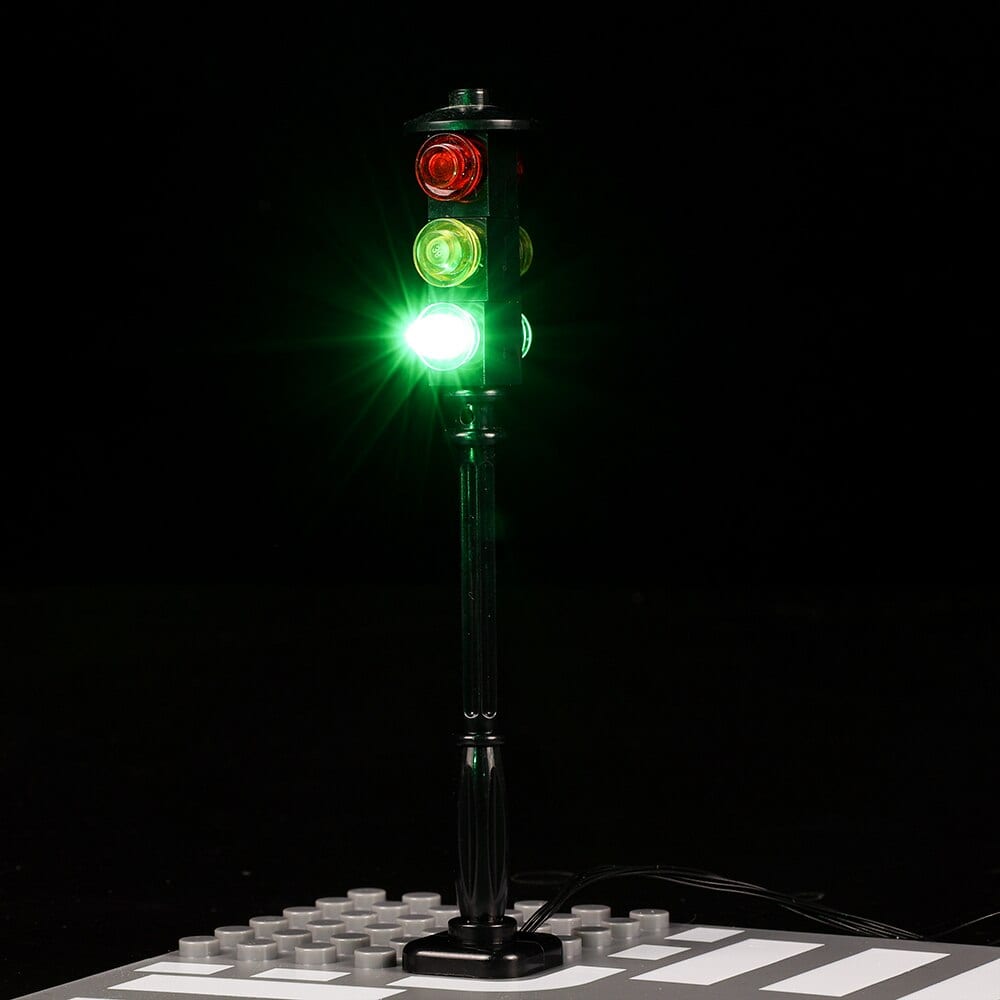 zene bricks MOC Accessory 1 Pcs Street Traffic Signal LED Light