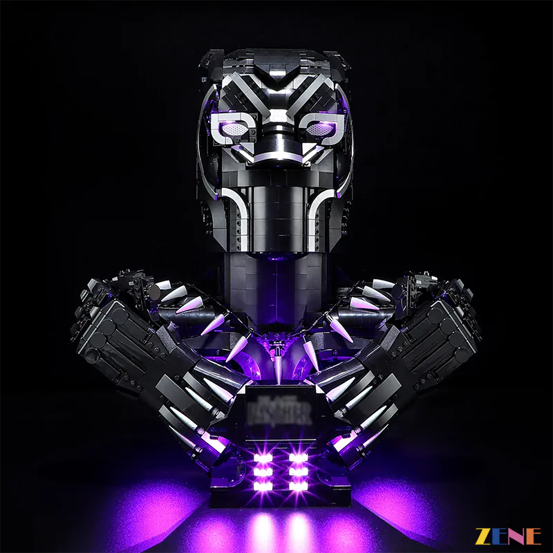 zene bricks LEGO Black Panther Bust #76215 Light Kit