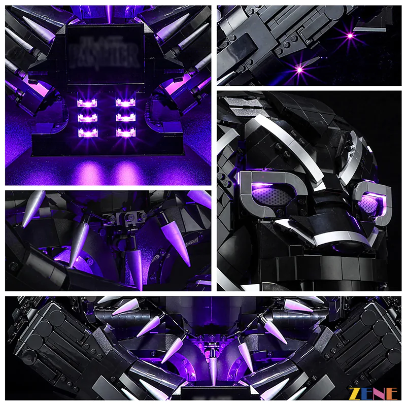 zene bricks LEGO Black Panther Bust #76215 Light Kit