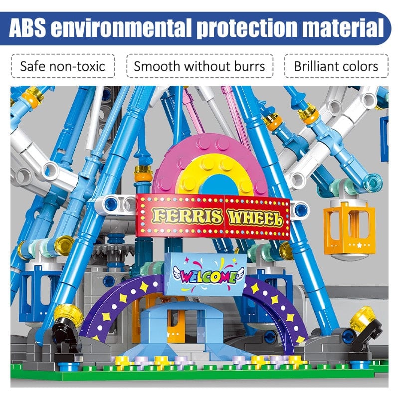 zene bricks MOC Technical Rotating Ferris Wheel Building Blocks and Electric Bricks