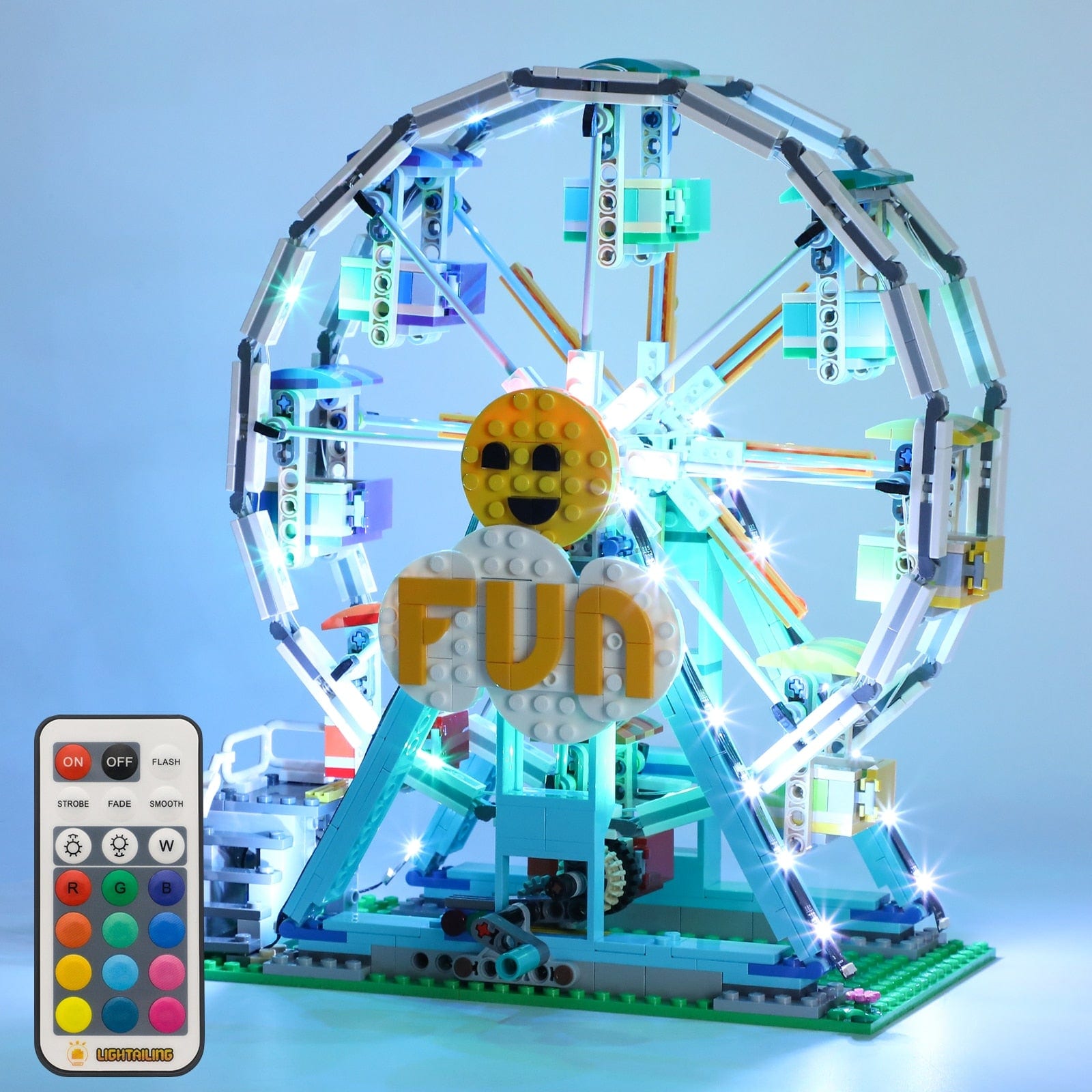zene bricks LEGO Ferris Wheel #31119 (RC & 12 RGB Colors) Light Kit