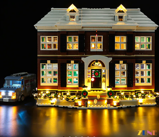 Christmas Version: Home Alone 21330 with ZENE Bricks Lighting Upgrade for Your Winter Wonderland