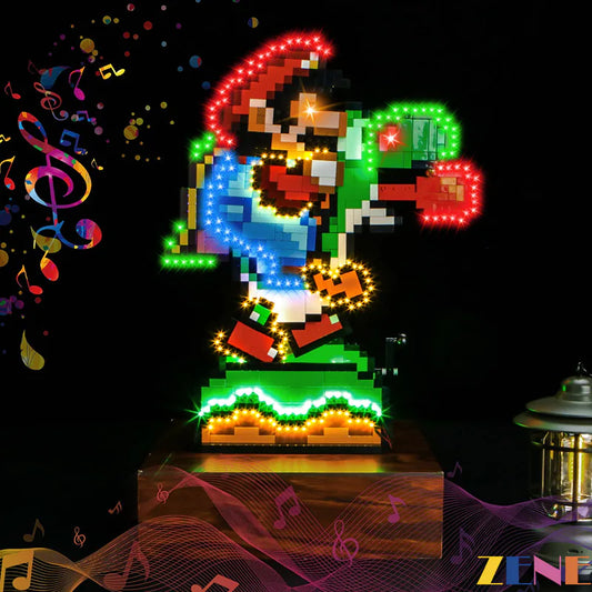 Lighting and Power up LEGO 71438 Super Mario with Christmas color