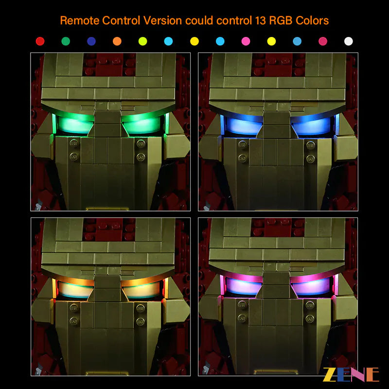 zene bricks LEGO Iron Men Helmet #76165 Light Kit