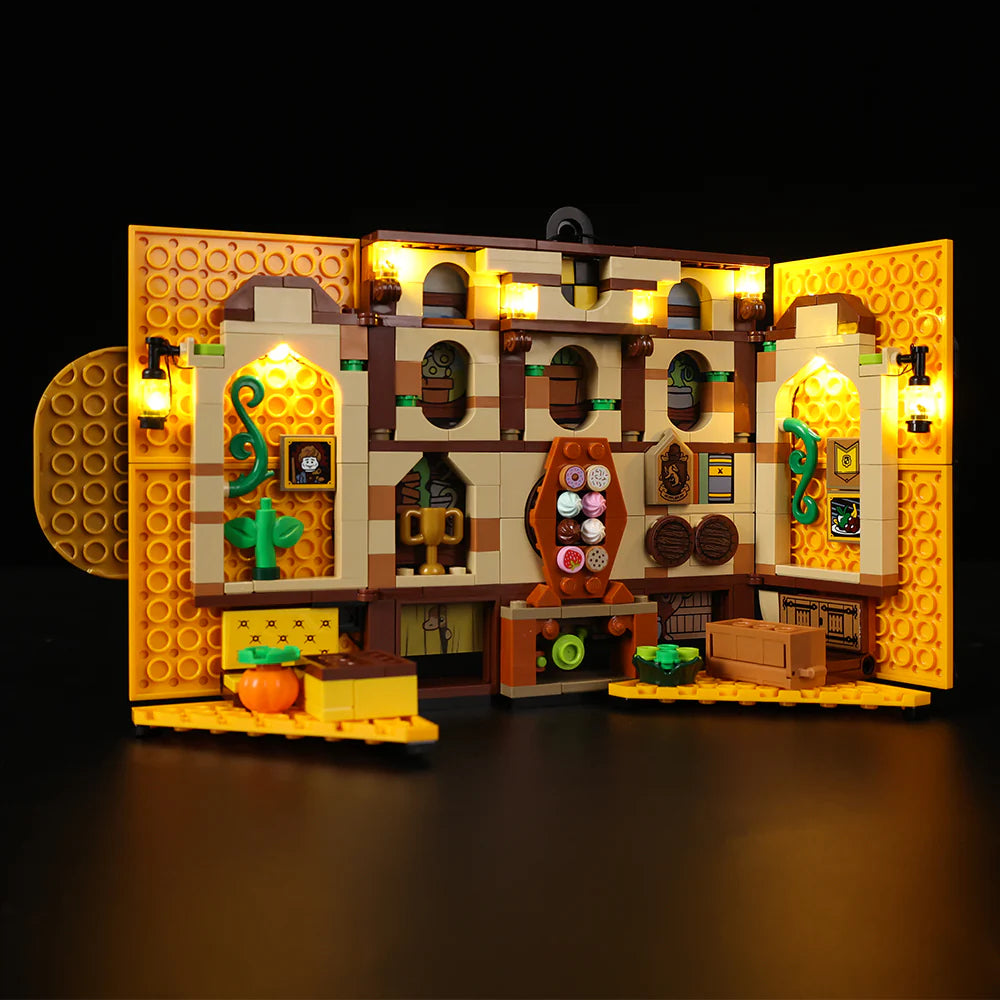 zene bricks Light Kit for LEGO Hufflepuff House Banner 76412