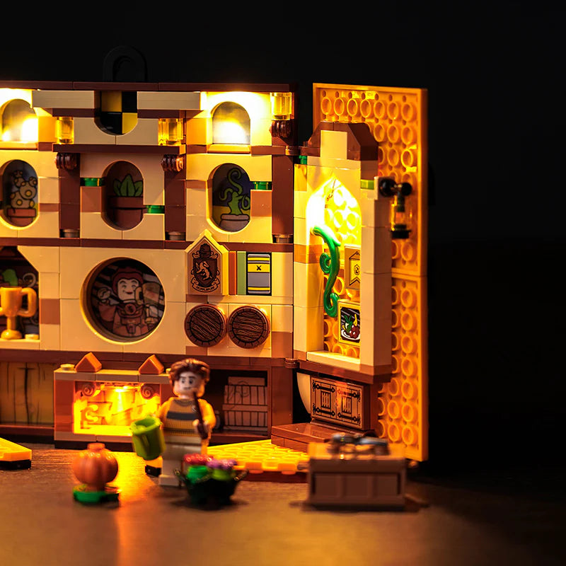 zene bricks Light Kit for LEGO Hufflepuff House Banner 76412