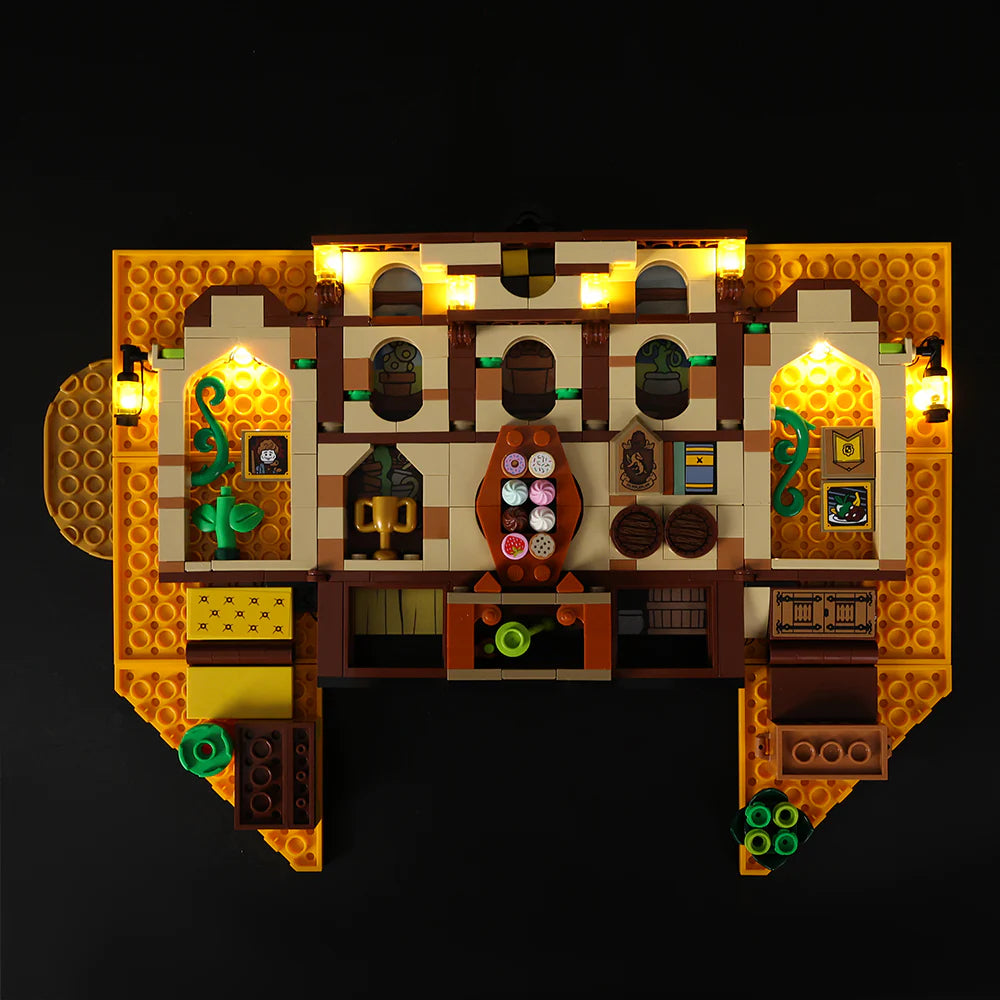 zene bricks Light Kit for LEGO Hufflepuff House Banner 76412