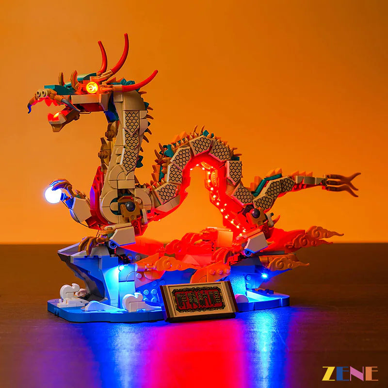 zene bricks Light Kit for LEGO Auspicious Dragon #80112
