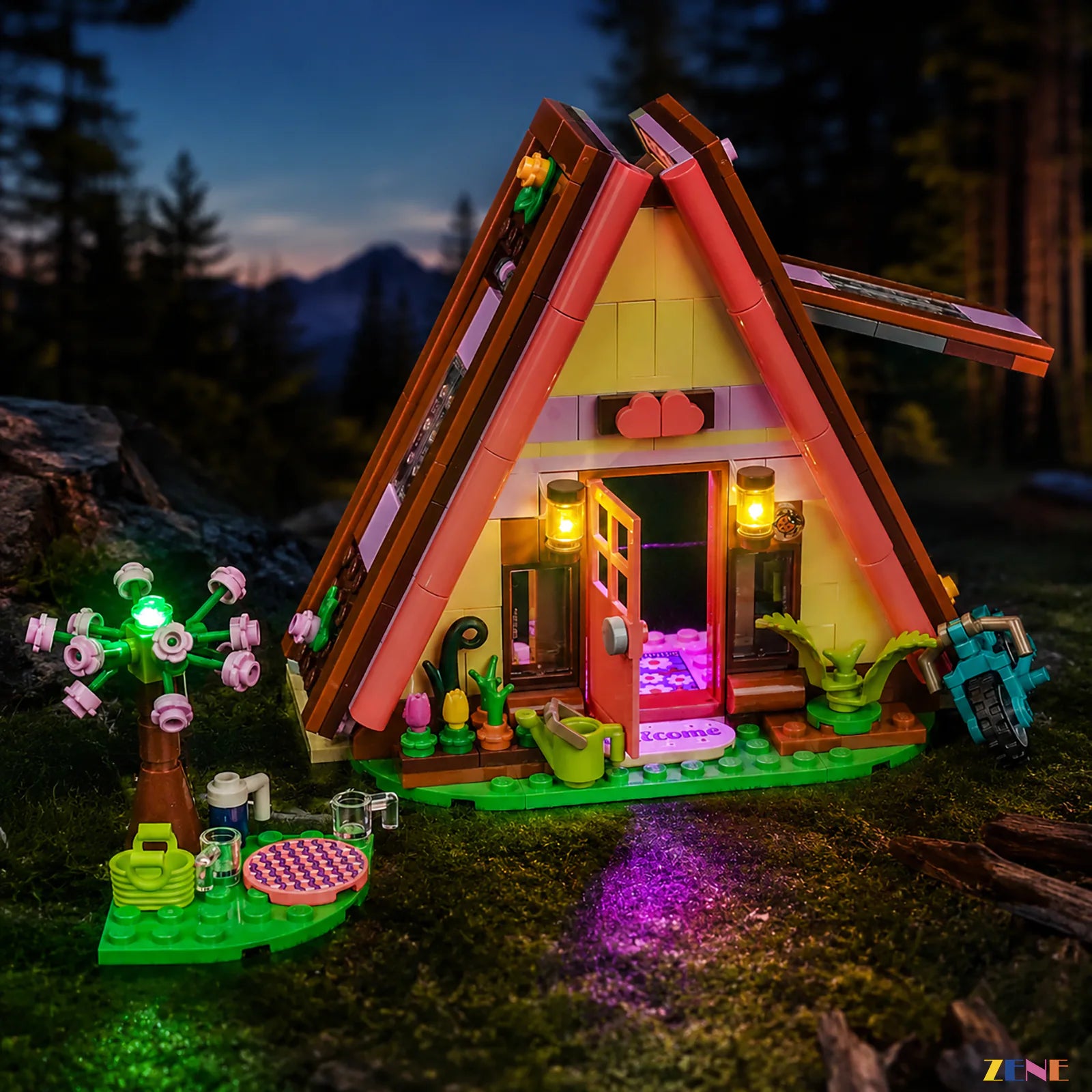 zene bricks Light Kit for Nature Glamping Cabin #42682