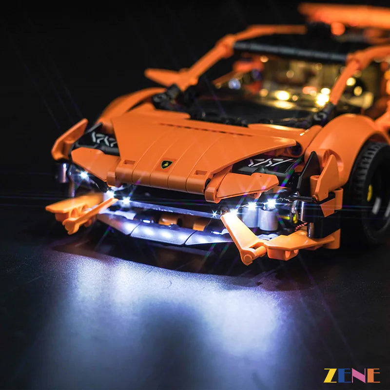 zene bricks Light Kit for LEGO Lamborghini Huracán Tecnica Orange #42196