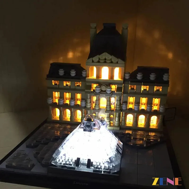 zene bricks Light Kit for LEGO Louvre #21024