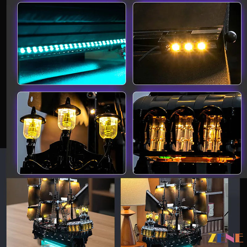 zene bricks LEGO Jack Sparrow's Pirate Black Pearl Ship Light Kit for #10365 (Ver.2)
