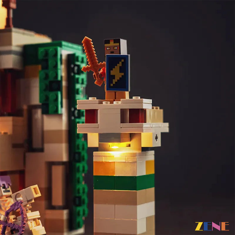 zene bricks The LEGO Iron Golem Fortress #21250 Light Kit