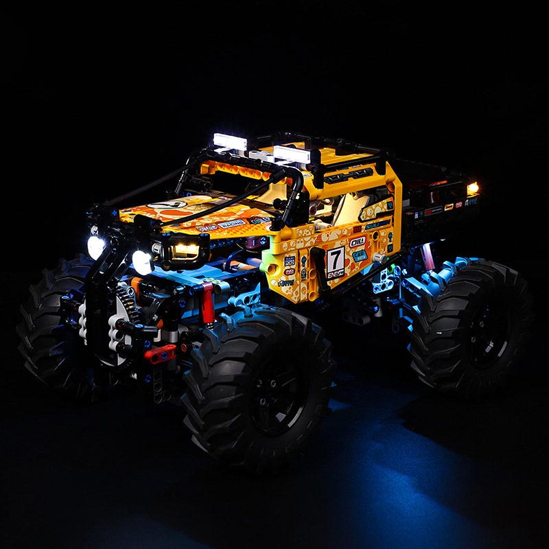 night trail driving light scene - ZENE Bricks Light Kit for LEGO® 4X4 X-treme Off-Roader #42099