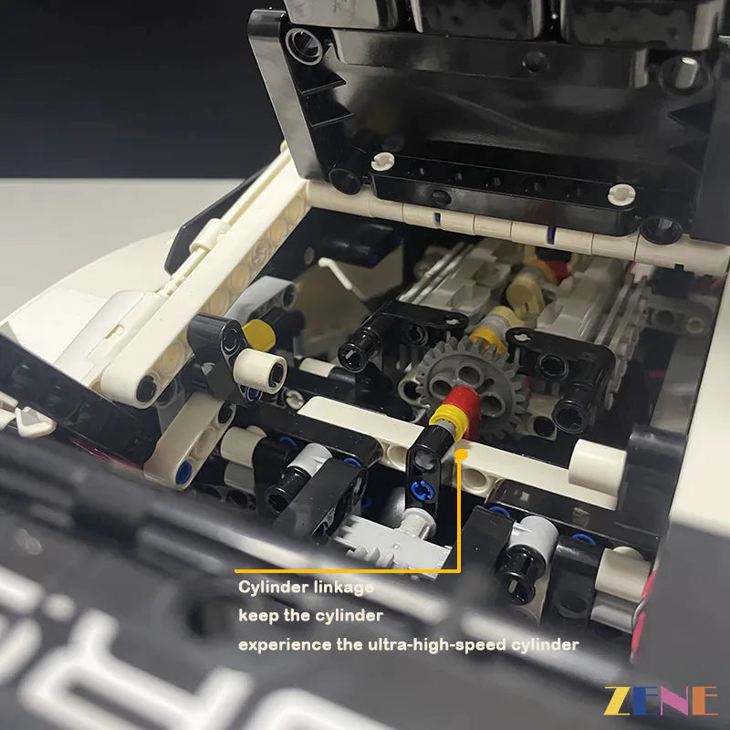 zene bricks Power Functions Kit for LEGO Porsche 911 RSR #42096 (High Performance Brushless Motorized RC)