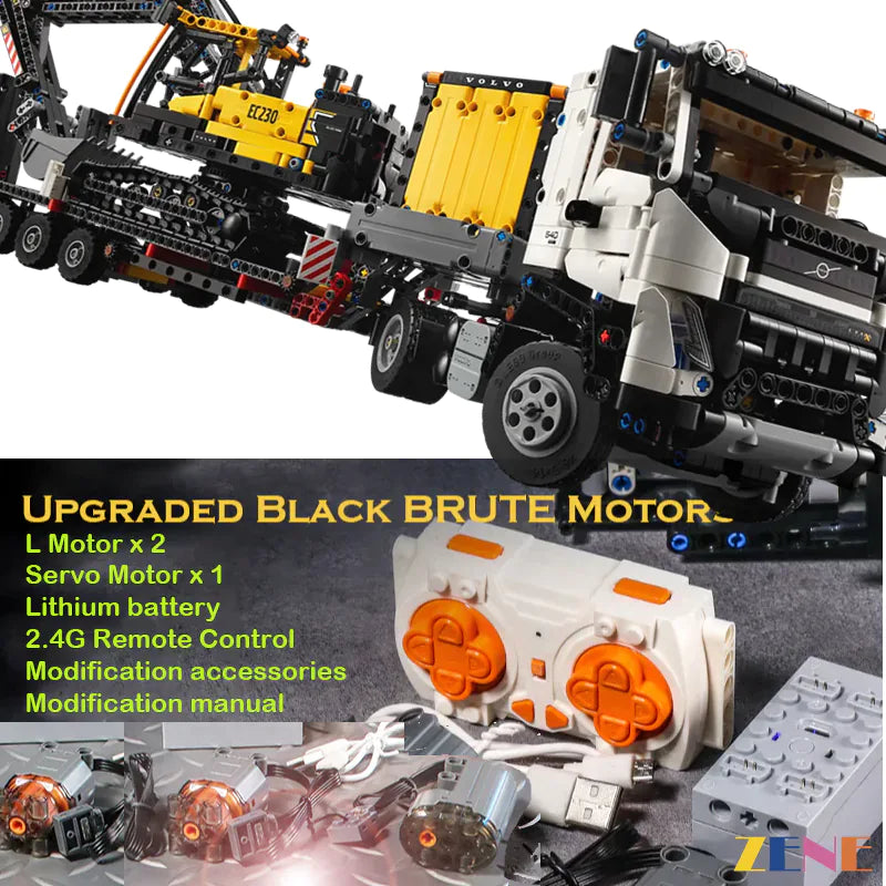zene bricks Power Functions Kit for LEGO Volvo FMX Truck & EC230 Electric Excavator #42175 Motorized