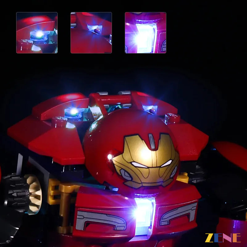 zene bricks Light Kit for LEGO The Hulkbuster Smash-Up #76104