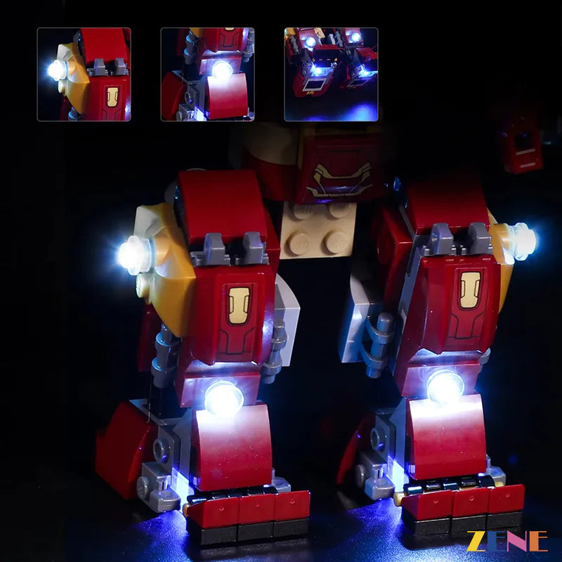 zene bricks Light Kit for LEGO The Hulkbuster Smash-Up #76104