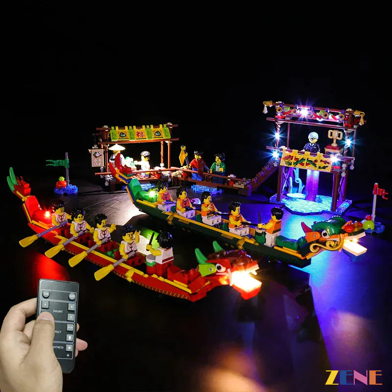 zene bricks Light Kit for LEGO Dragon Boat Race #80103