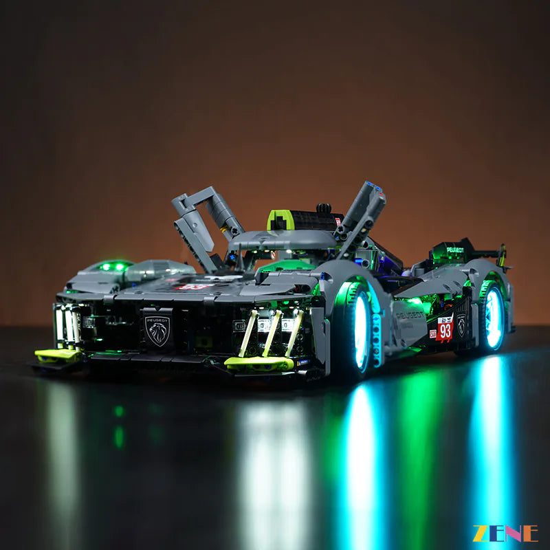 zene bricks Light Kit for LEGO PEUGEOT 9X8 24H Le Mans Hybrid Hypercar #42156 (Ver. 2)