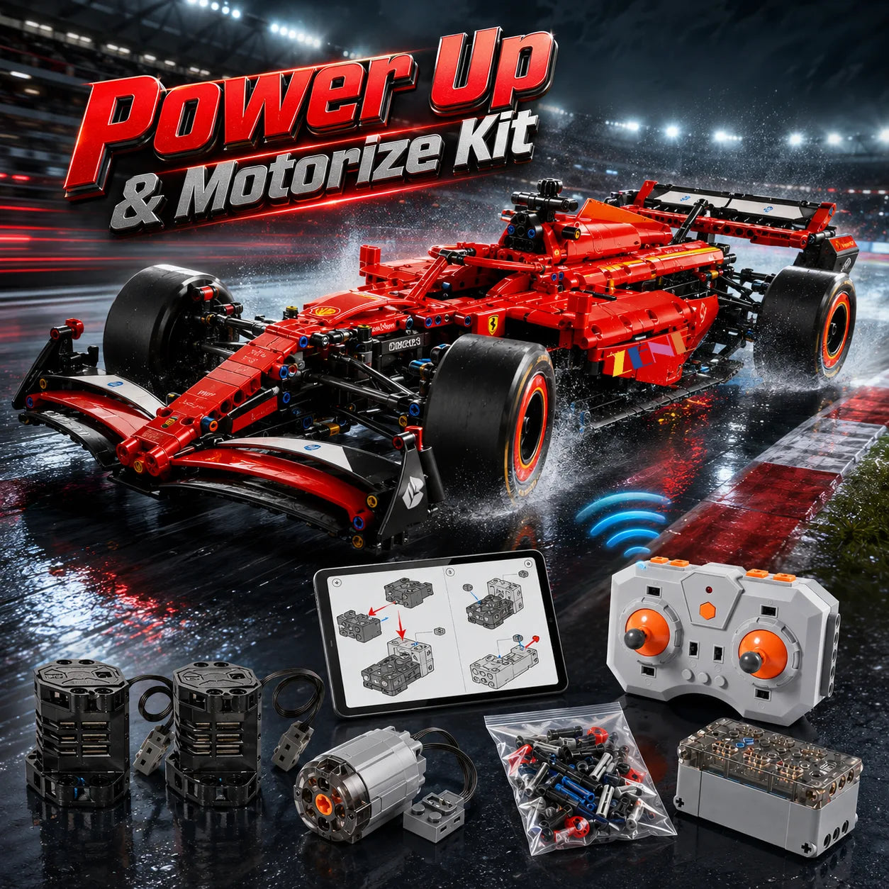 zene bricks Power Functions Kit for Ferrari SF-24 F1 #42207 RC Motorized
