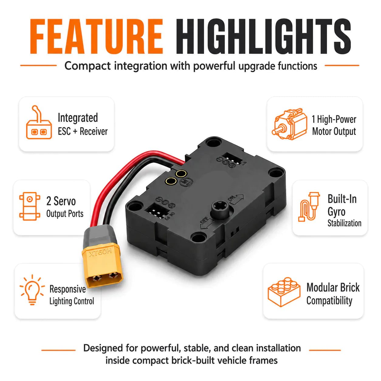 zene bricks ZENE Bricks ESC & Receiver 2-in-1 for High Performance Brushed RC