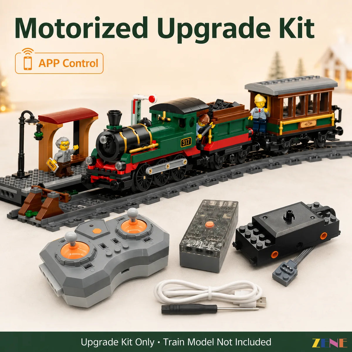 classic steam train motor upgrade - ZENE Bricks Power Functions Kit for LEGO® Vintage Steam Train #60511