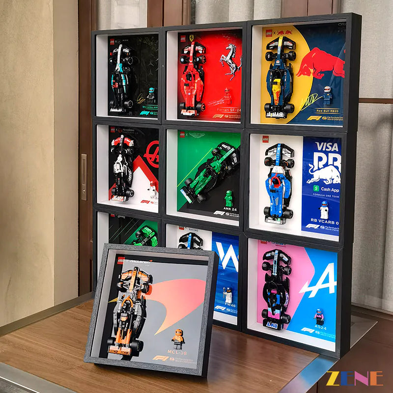 zene bricks Photo Frame Display Board for LEGO Speed Champions Car Series