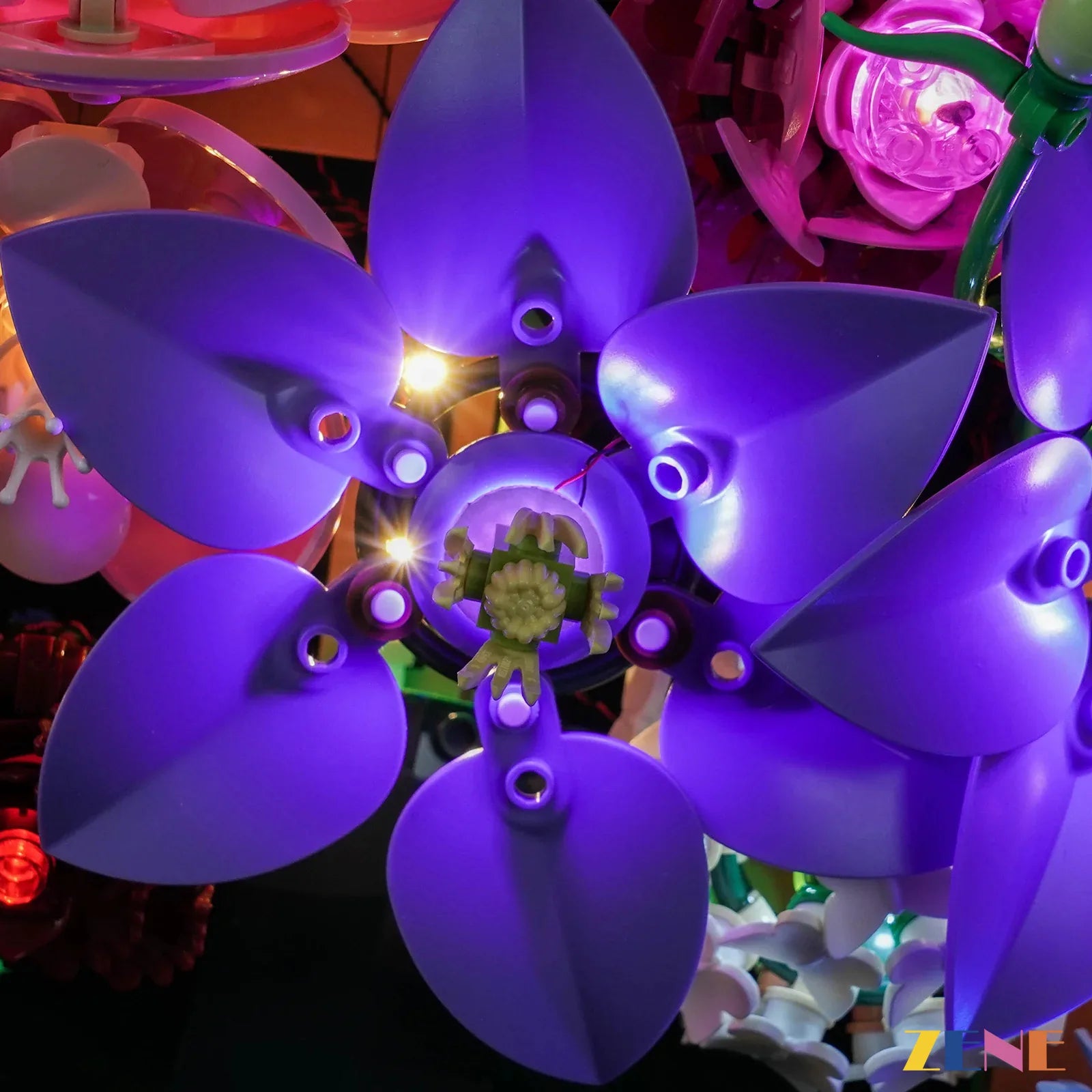 delicate blossom texture accent lighting - ZENE Bricks Light Kit for LEGO® Botanical Flower Wall #11503