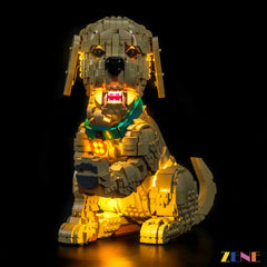 cozy dog room night ambiance - ZENE Bricks Light Kit for LEGO® Golden Retriever Puppy #11384