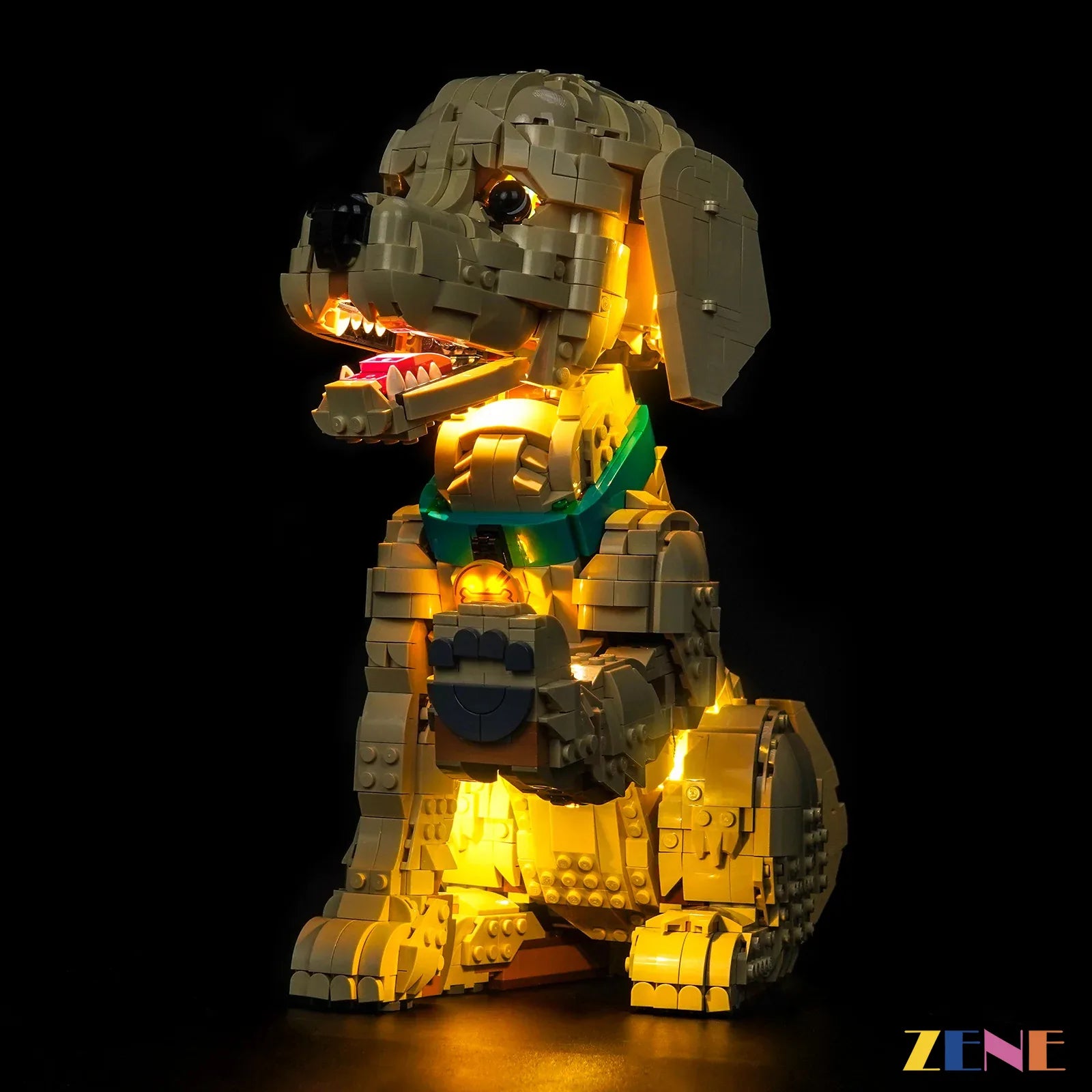 golden puppy eyes soft glow - ZENE Bricks Light Kit for LEGO® Golden Retriever Puppy #11384