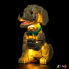 golden puppy eyes soft glow - ZENE Bricks Light Kit for LEGO® Golden Retriever Puppy #11384