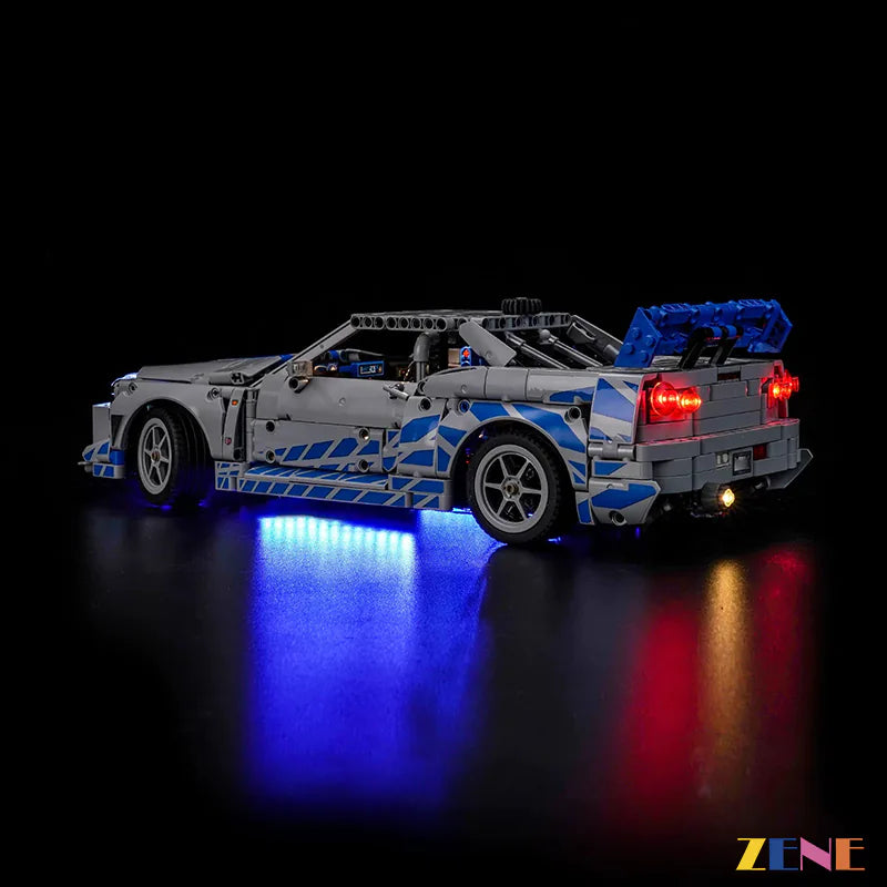 zene bricks Light Kit for LEGO Furious Nissan Skyline GT-R (R34) Car #42210