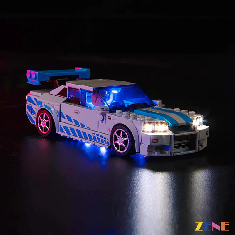 zene bricks Light Kit for LEGO Furious Nissan Skyline GT-R (R34) Car #42210