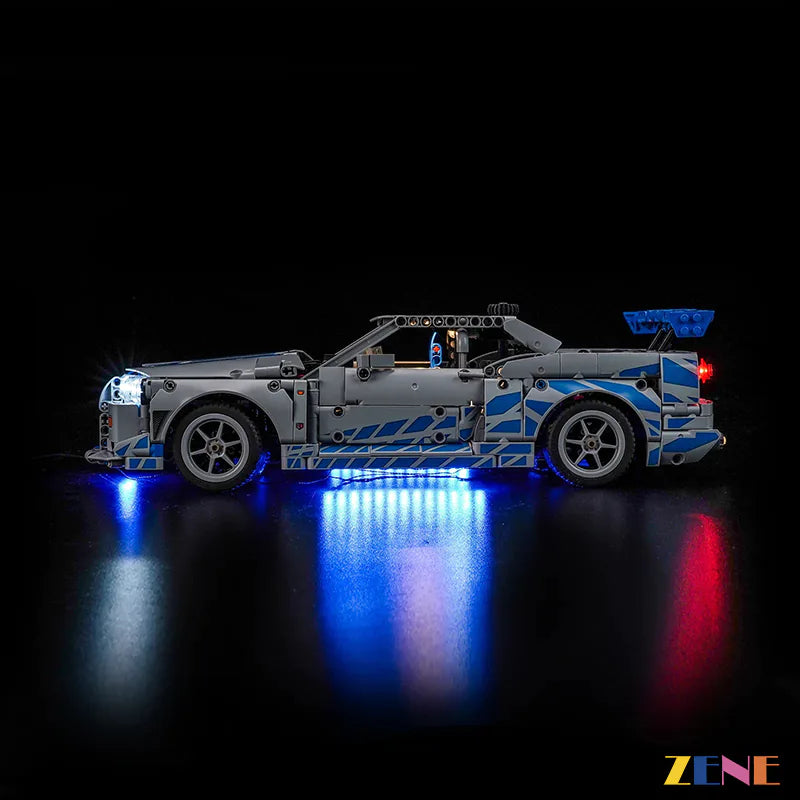 zene bricks Light Kit for LEGO Furious Nissan Skyline GT-R (R34) Car #42210