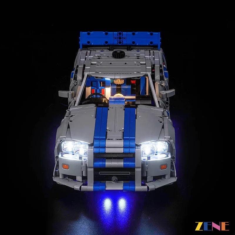 zene bricks Light Kit for LEGO Furious Nissan Skyline GT-R (R34) Car #42210