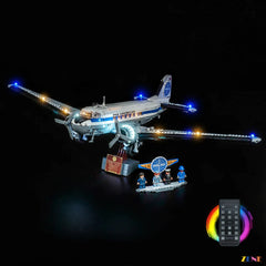 blue wingtip navigation lights display - ZENE Bricks Light Kit for LEGO® Douglas DC-3 PAN AM Airliner #11378