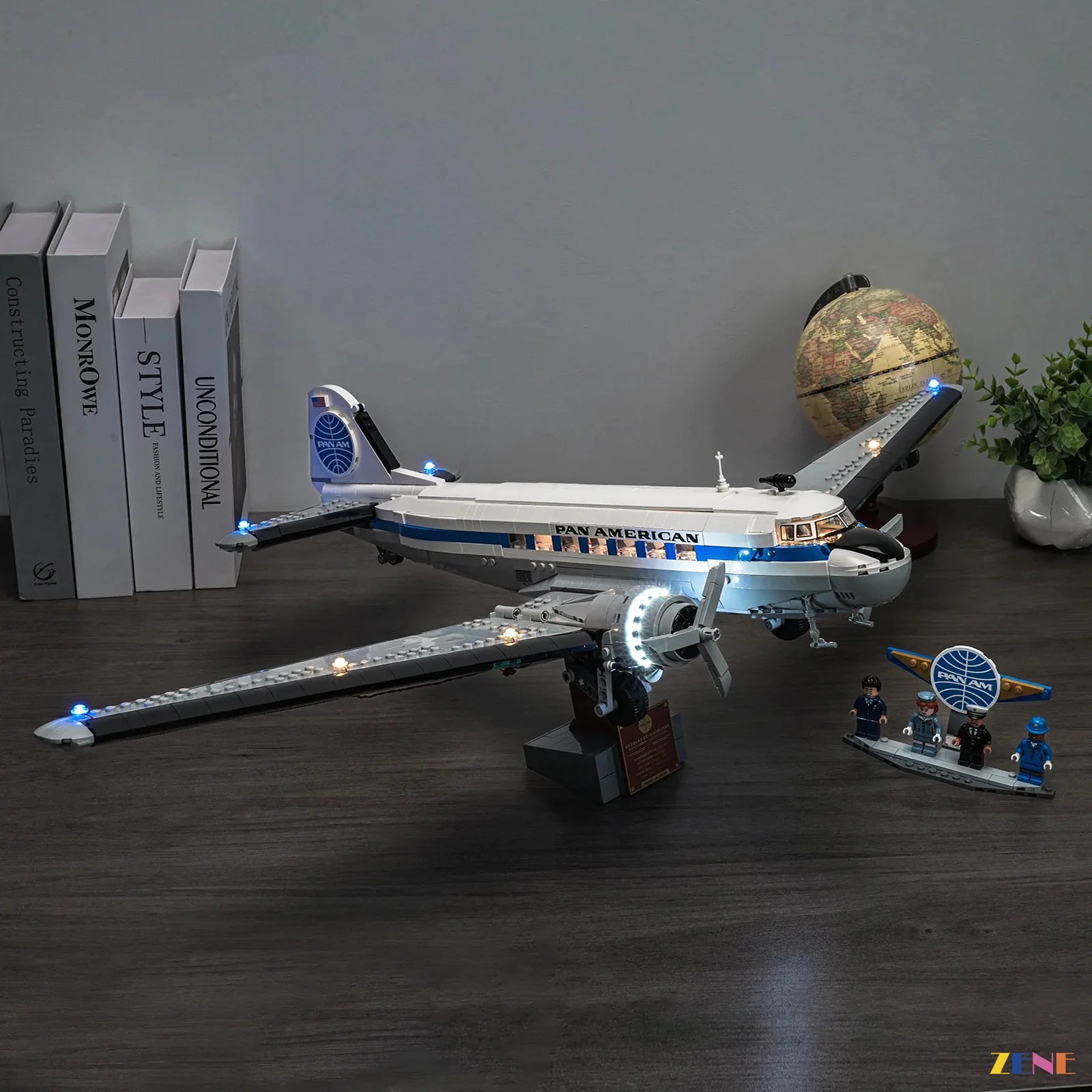 classic airliner cabin window amber glow - ZENE Bricks Light Kit for LEGO® Douglas DC-3 PAN AM Airliner #11378