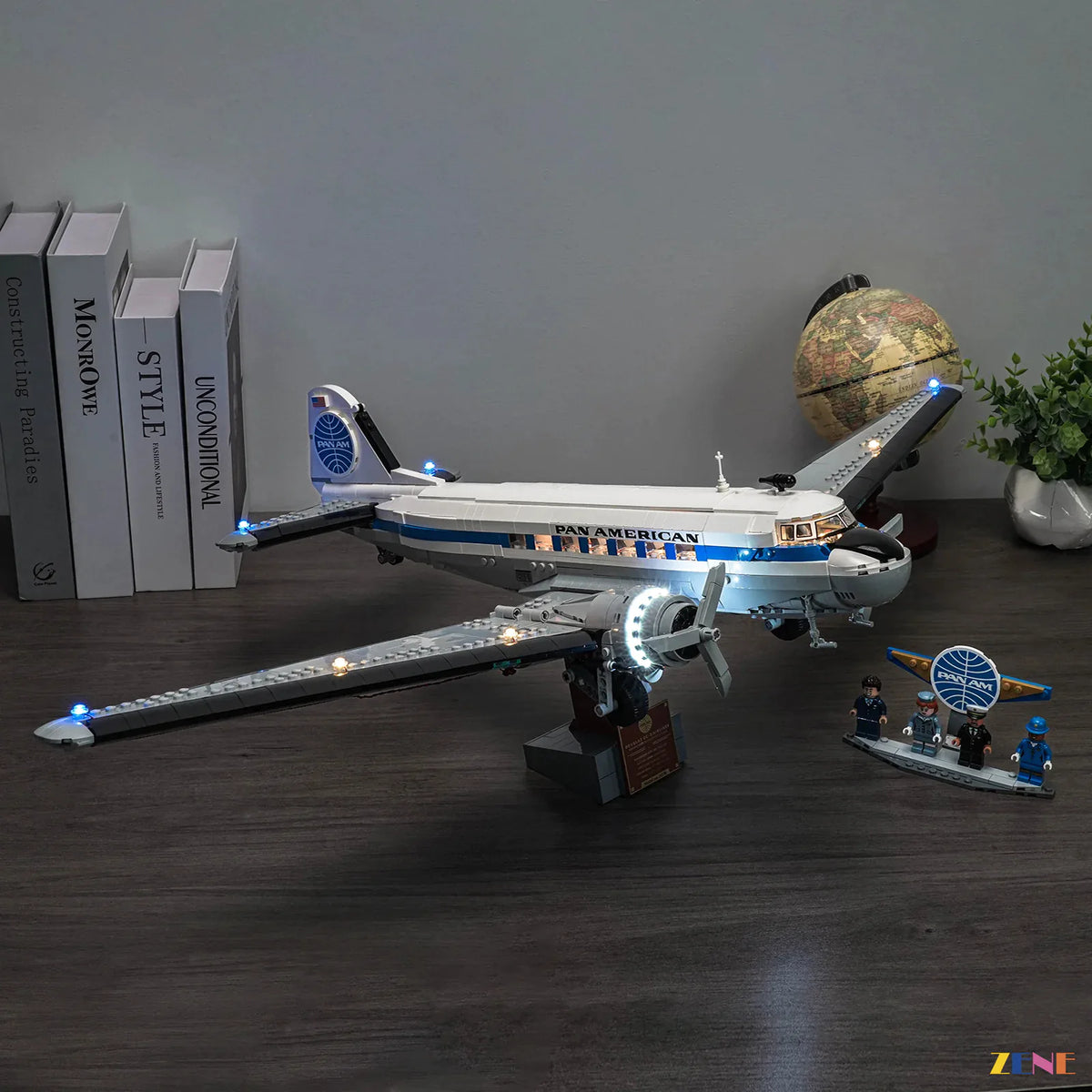 classic airliner cabin window amber glow - ZENE Bricks Light Kit for LEGO® Douglas DC-3 PAN AM Airliner #11378