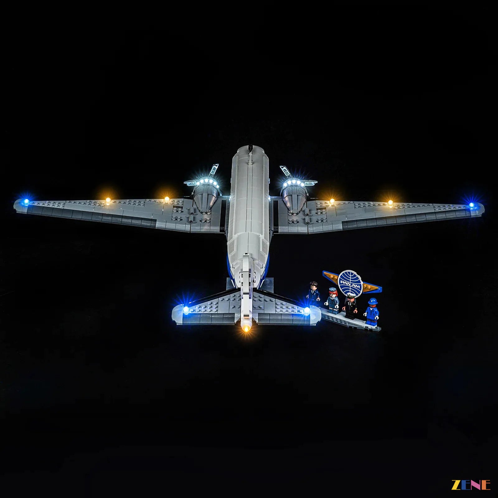 retro aviation cockpit instrument panel lighting - ZENE Bricks Light Kit for LEGO® Douglas DC-3 PAN AM Airliner #11378