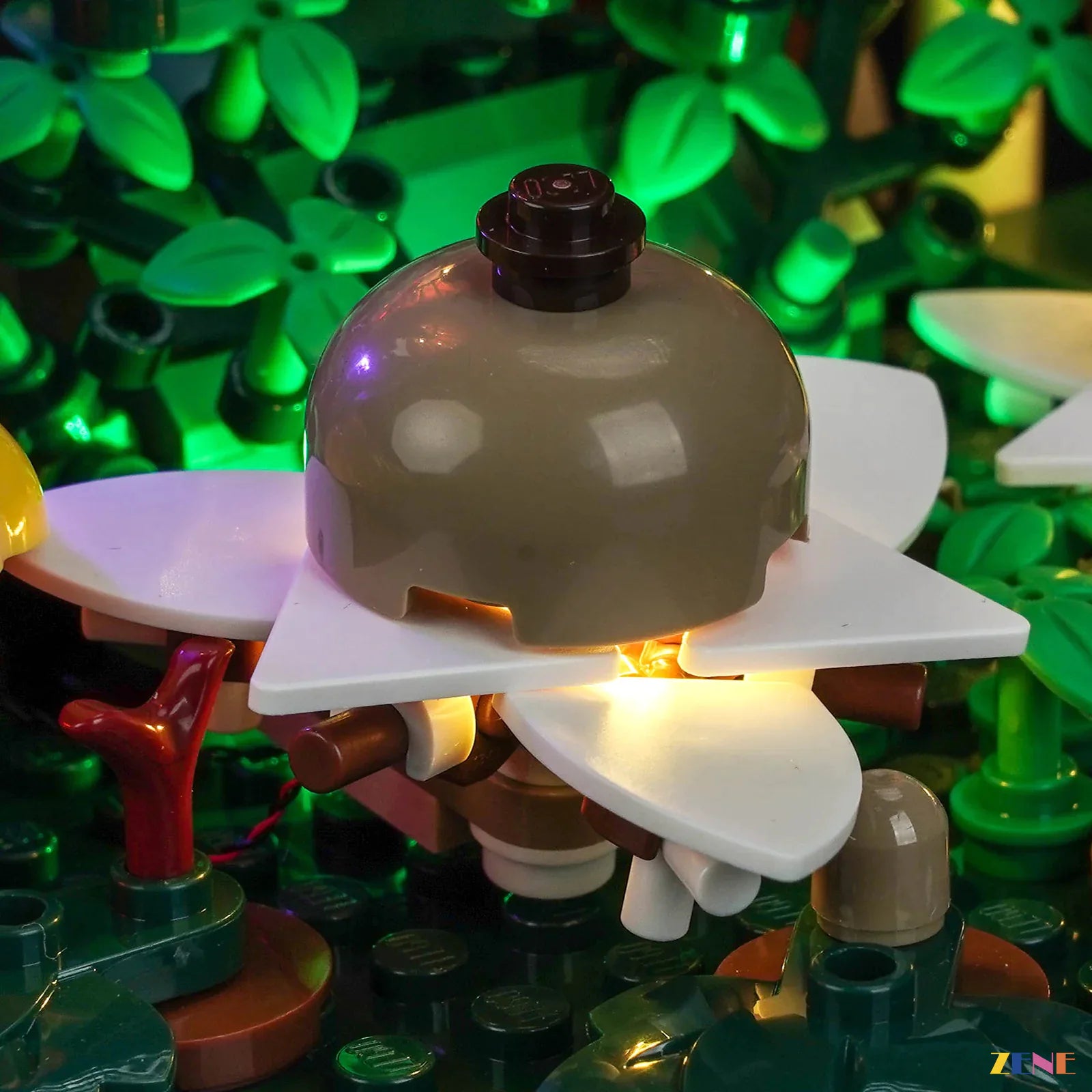 warm nature display night centerpiece - ZENE Bricks Light Kit for LEGO® Botanicals Woodland Mushrooms #11505