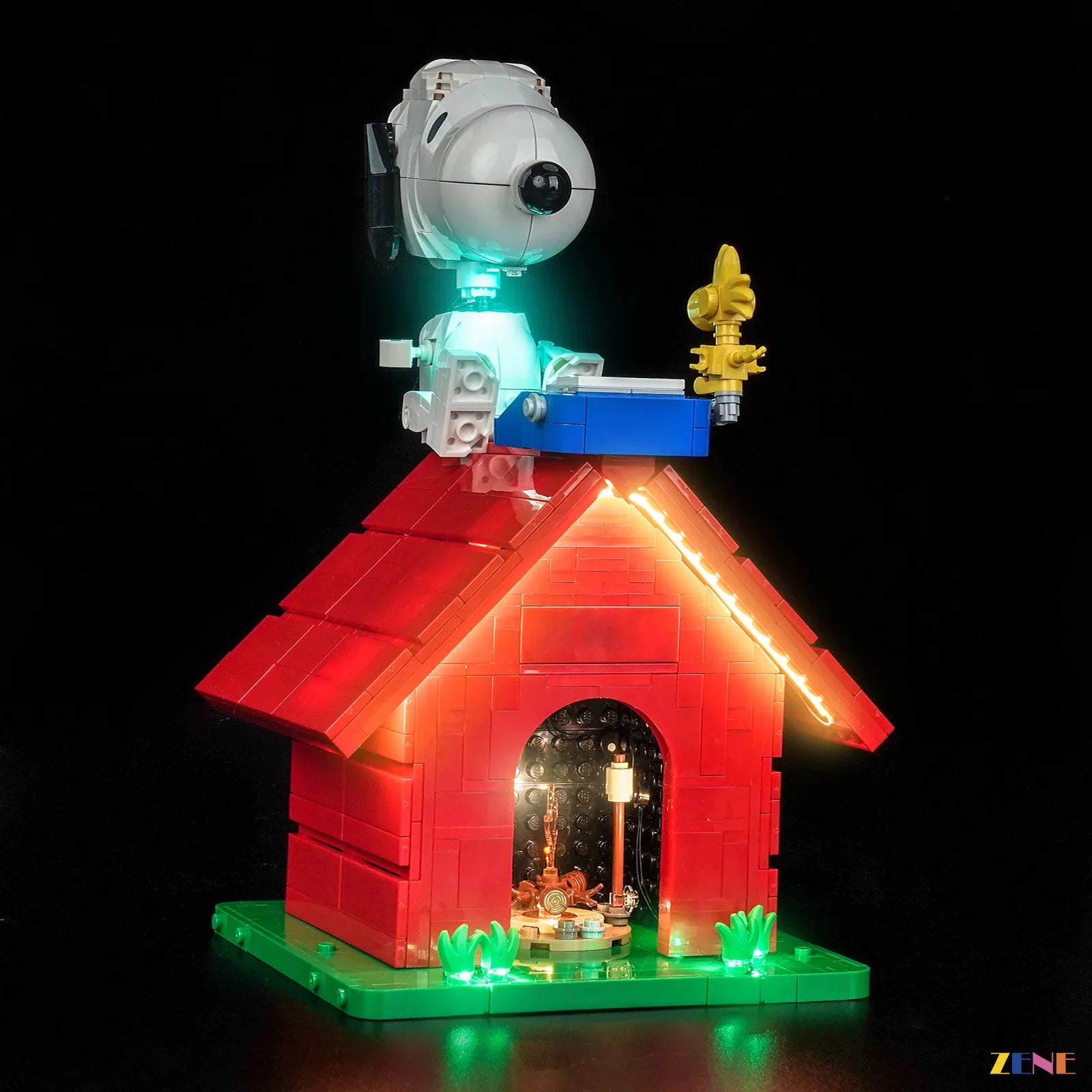 interior doghouse detail illumination - ZENE Bricks Light Kit for LEGO® Peanuts Snoopy's Doghouse #21368