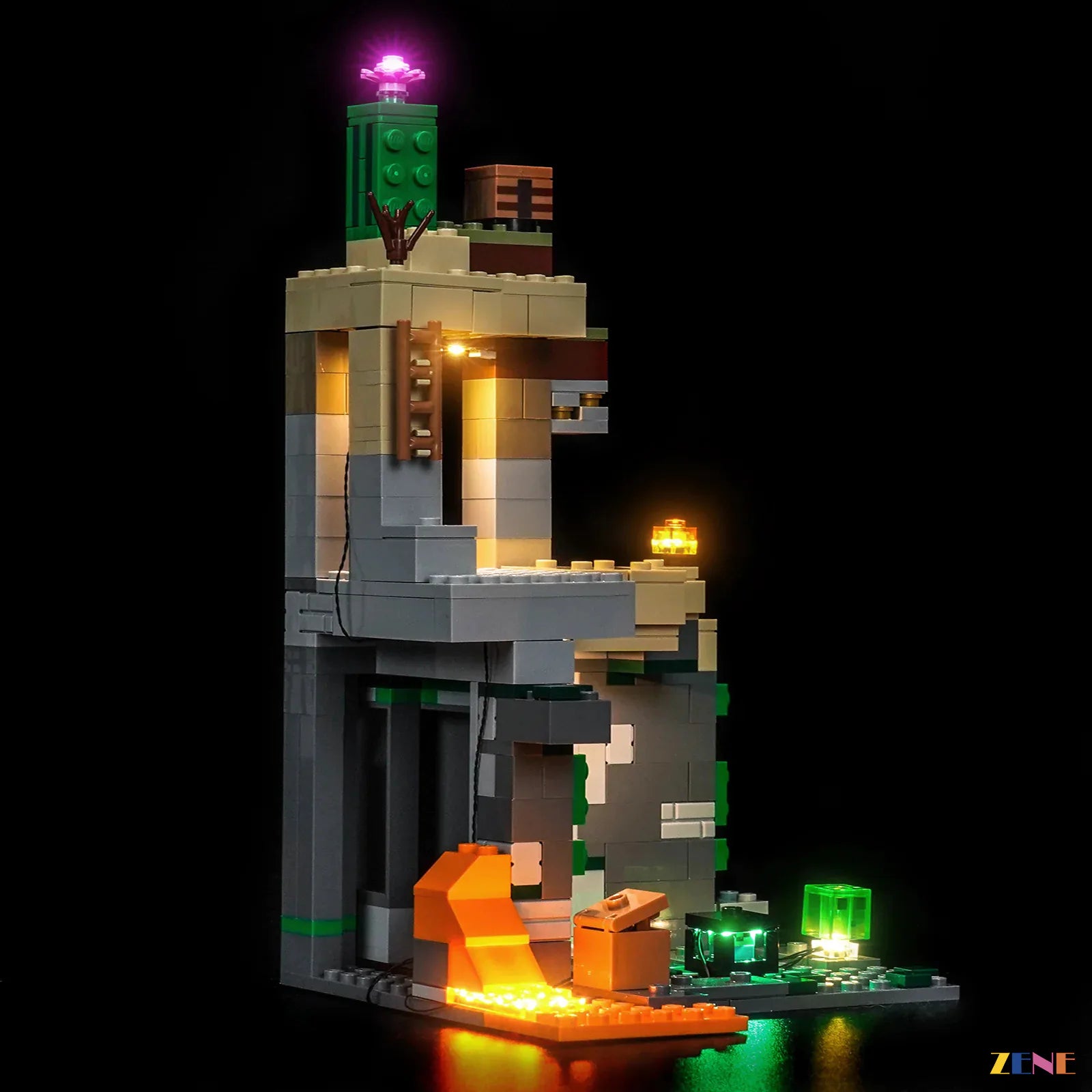 pink mystery block guide light - ZENE Bricks Light Kit for LEGO® Zombie Dungeon #21587