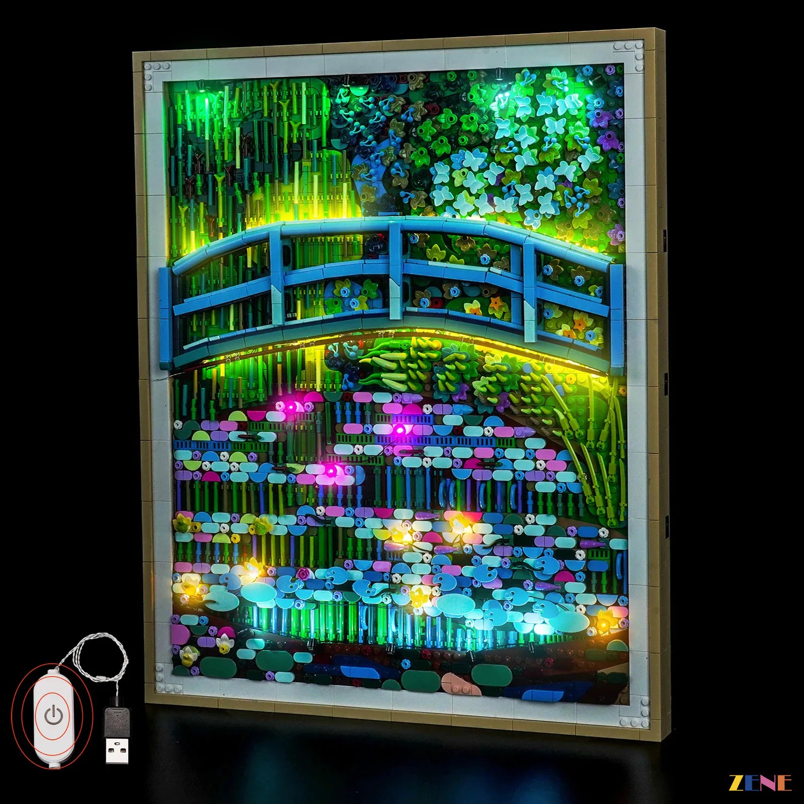 zene bricks Light Kit for Claude Monet – Bridge over a Pond of Water Lilies #31220