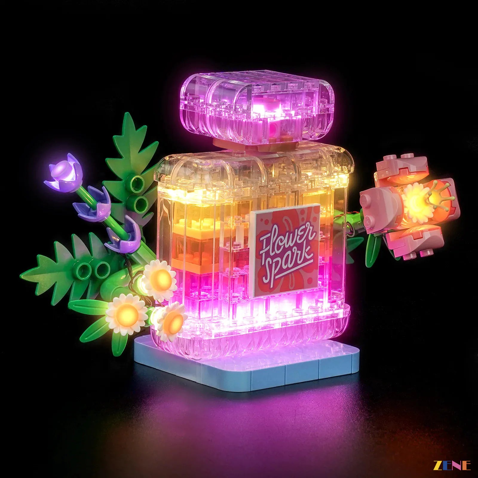 flower spark shelf centerpiece glow - ZENE Bricks Light Kit for LEGO® Floral Decor Perfume Bottle #31383