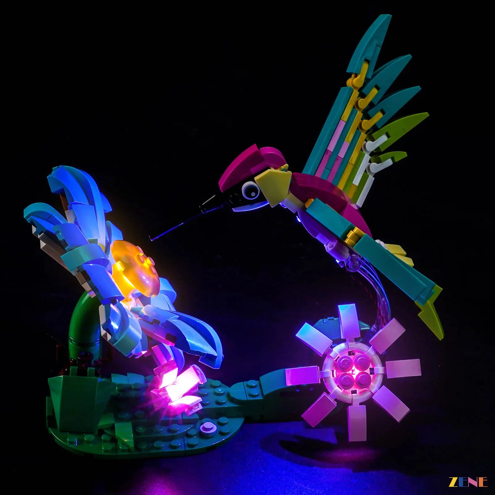 zene bricks Light Kit for Wild Animals: Colorful Hummingbird #31384