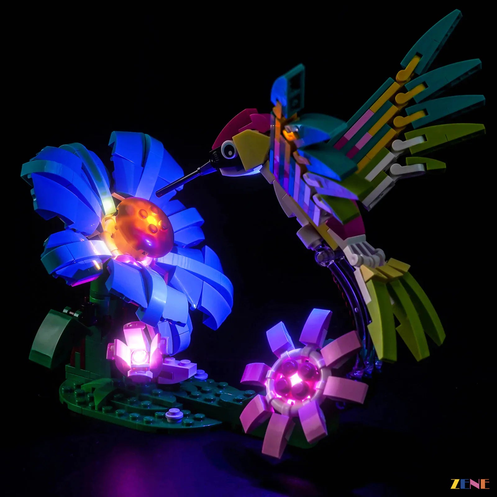 zene bricks Light Kit for Wild Animals: Colorful Hummingbird #31384