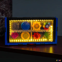 Kanto badges display case and Pokémon collection glow - ZENE Bricks Light Kit for LEGO® Kanto Region Badge Collection #40892