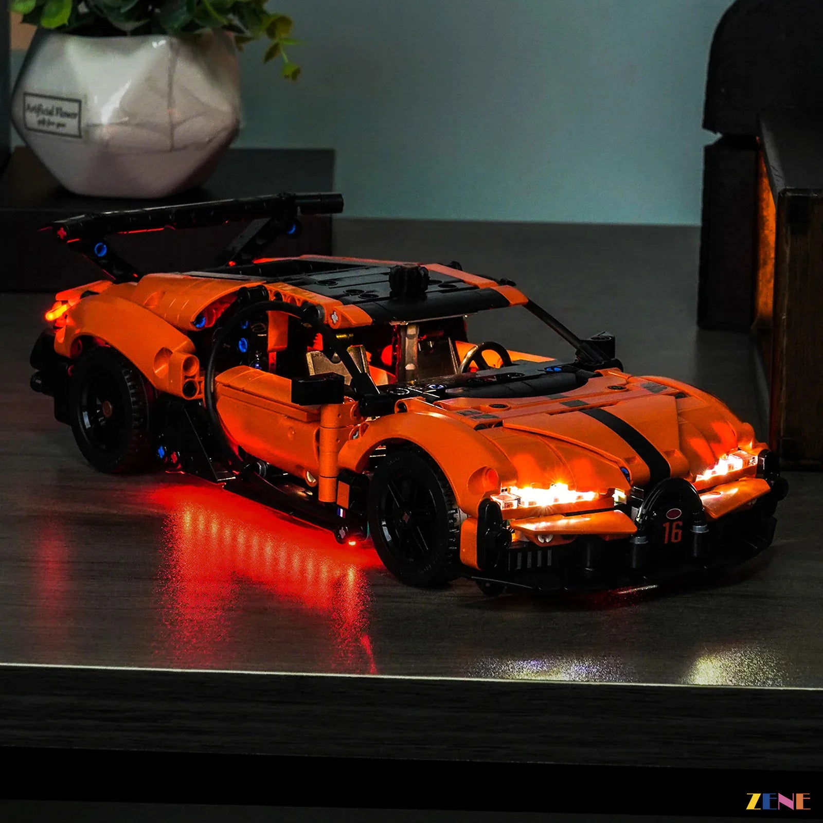 zene bricks LEGO Bugatti Chiron Pur Sport Hypercar Light Kit for #42222