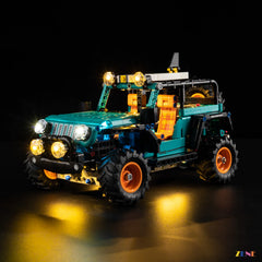 seven-slot grille night trail glow - ZENE Bricks Light Kit for LEGO® Jeep Wrangler Rubicon SUV #42227